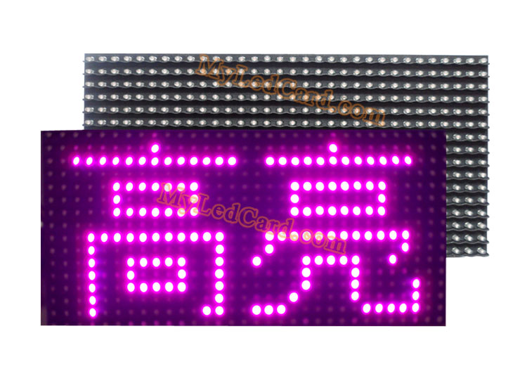 P10 Semi Outdoor High Brightness Purple Color LED Sign Module 320*160mm