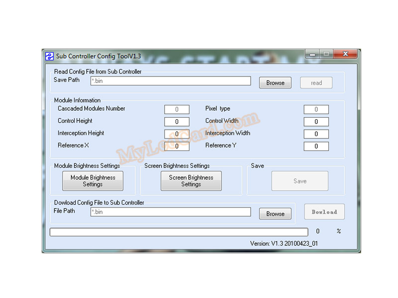 ZDEC Sub Controller Config Tool V1.3 Setup Software