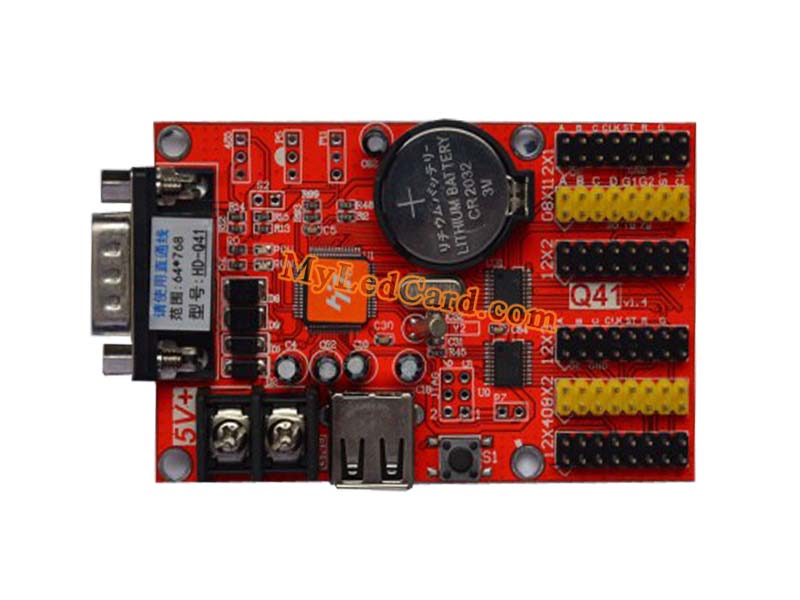 HD-Q41 LED Display Control Card U-disk and RS232 Ports