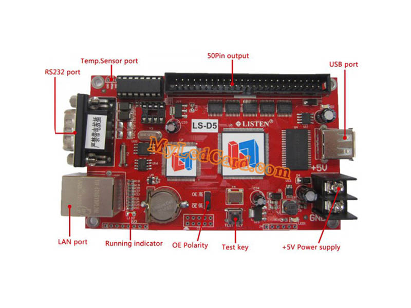 LiSten LS-D5 LED Display Sign Controller with LAN+USB+Serial Ports